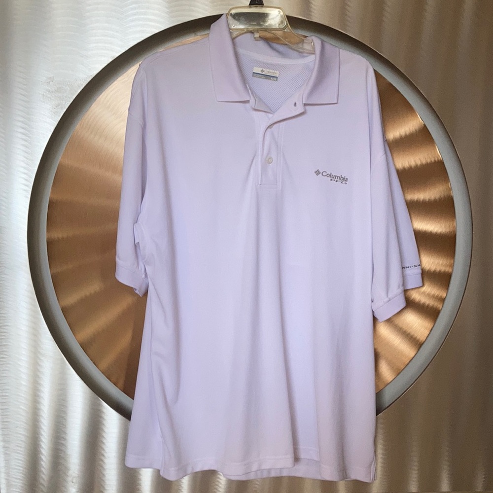 Columbia white pfg polo shirt